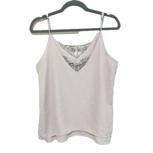Grace & Lace Cami V-Neck Top Womens Size M Tiered Sleeveless‎ Pink